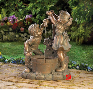 Bronze child fountain